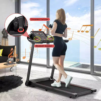 Tapis roulant électrique Costway 2,25 CV avec haut-parleur Bluetooth et contrôle par application