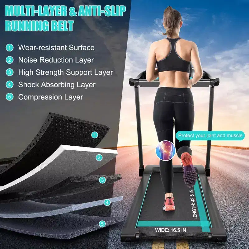 Tapis roulant électrique Costway 2,25 CV avec haut-parleur Bluetooth et contrôle par application