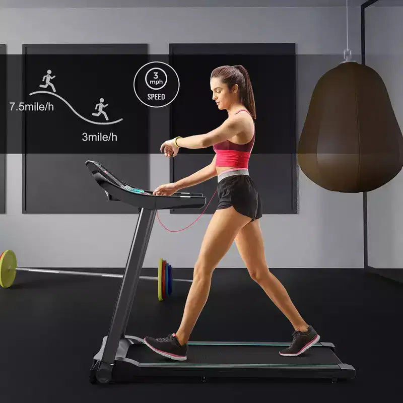 Tapis roulant électrique Costway 2,25 CV avec haut-parleur Bluetooth et contrôle par application
