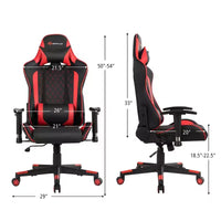 Fauteuil de massage gamer inclinable Costway avec support lombaire et appui-tête Blanc/Bleu/Rose/Rouge