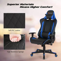 Fauteuil de massage gamer inclinable Costway avec support lombaire et appui-tête Blanc/Bleu/Rose/Rouge
