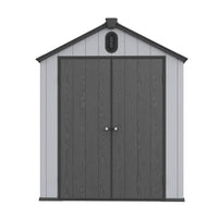 Abri de rangement extérieur en résine tout temps 6 pi x 4 pi/6 pi x 8 pi/8 pi x 6 pi/8 pi x 10 pi avec plancher, abri à outils Spire