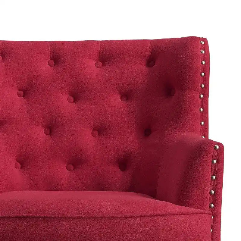 Moser Bay Mignon fauteuil d'appoint à oreilles capitonné en velours / lin 30 de large