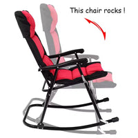 Costway Ensemble de 3 chaises à bascule pliantes d'extérieur et table de bistrot, mobilier de patio, rouge