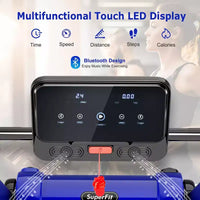 Costway Tapis de course électrique pliable 2,25 CV Contrôle via application Bluetooth