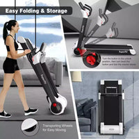 Costway Tapis de course électrique pliable 2,25 CV Contrôle via application Bluetooth