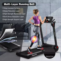 Costway Tapis de course électrique pliable 2,25 CV Contrôle via application Bluetooth