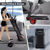 Costway Tapis de course électrique pliable 2,25 CV Contrôle via application Bluetooth