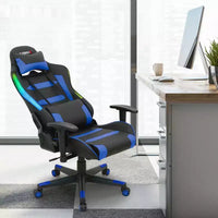 Chaise de jeu Costway pivotante et réglable avec lumières LED et télécommande