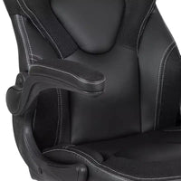 Chaise de jeu à dossier haut BlackArc en similicuir, siège pivotant réglable en hauteur et accoudoirs rembourrés relevables