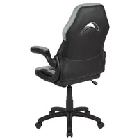 Chaise de jeu à dossier haut BlackArc en similicuir, siège pivotant réglable en hauteur et accoudoirs rembourrés relevables
