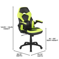 Chaise de jeu à dossier haut BlackArc en similicuir, siège pivotant réglable en hauteur et accoudoirs rembourrés relevables