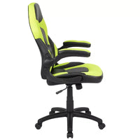 Chaise de jeu à dossier haut BlackArc en similicuir, siège pivotant réglable en hauteur et accoudoirs rembourrés relevables
