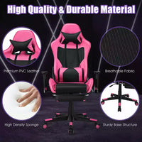 Chaise de jeu massante Costway, fauteuil de bureau inclinable style course avec repose-pieds blanc/bleu/rose/rouge
