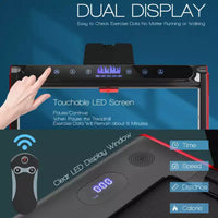 Tapis de course pliable 2-en-1 Costway 2.25HP avec double écran LED Argent/Noir/Bleu