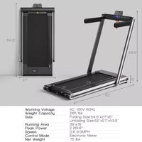 Tapis de course pliable 2-en-1 Costway 2.25HP avec double écran LED Argent/Noir/Bleu