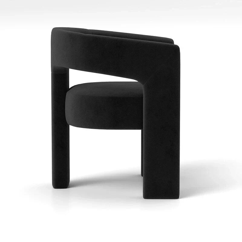 SEYNAR Chaise de salle à manger moderne glam en velours rembourrée, chaise d'appoint à dossier ouvert, lot de 6