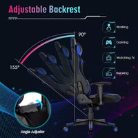 Chaise gaming Costway pivotante réglable pour ordinateur avec lumières LED dynamiques