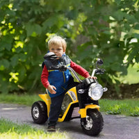 Aosom Moto tout-terrain électrique 6V pour enfants, avec batterie, klaxon, phares, sons réalistes, vitesse de 2 km/h, pour filles et garçons de 18 à 36 mois, rouge