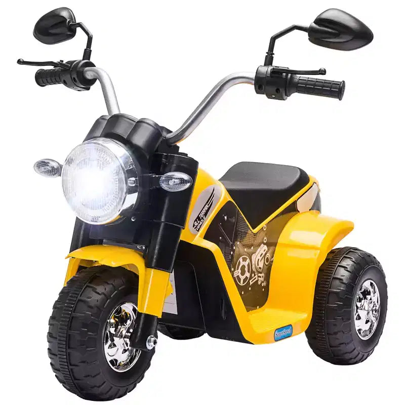 Aosom Moto tout-terrain électrique 6V pour enfants, avec batterie, klaxon, phares, sons réalistes, vitesse de 2 km/h, pour filles et garçons de 18 à 36 mois, rouge