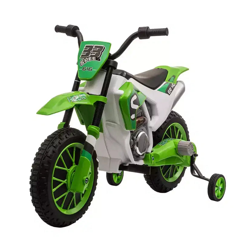 Aosom Moto cross 12V pour enfants, moto électrique tout-terrain avec batterie rechargeable, roues d'entraînement bleues