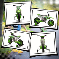 Aosom Moto cross 12V pour enfants, moto électrique tout-terrain avec batterie rechargeable, roues d'entraînement bleues