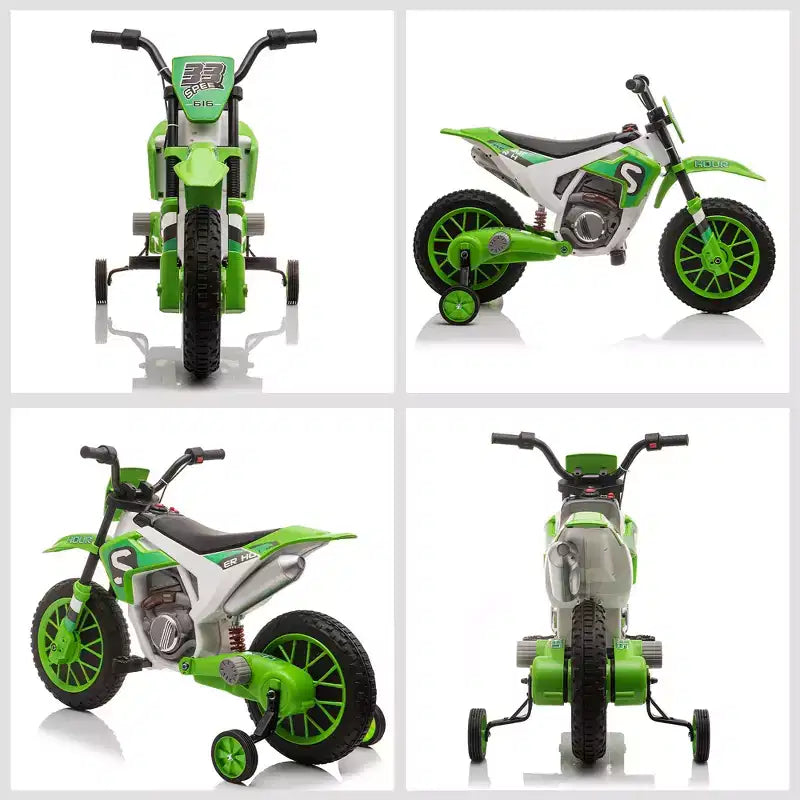Aosom Moto cross 12V pour enfants, moto électrique tout-terrain avec batterie rechargeable, roues d'entraînement bleues