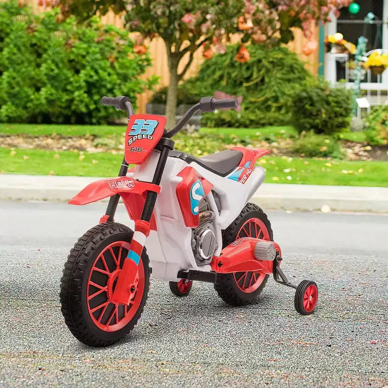 Aosom Moto cross 12V pour enfants, moto électrique tout-terrain avec batterie rechargeable, roues d'entraînement bleues