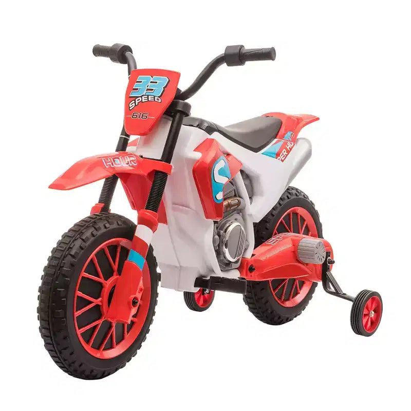 Aosom Moto cross 12V pour enfants, moto électrique tout-terrain avec batterie rechargeable, roues d'entraînement bleues
