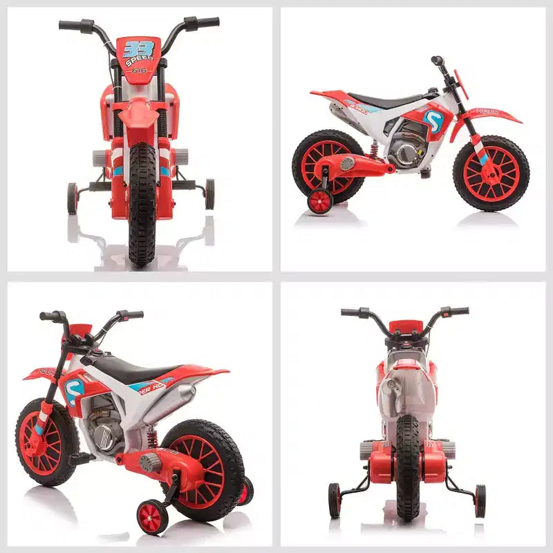 Aosom Moto cross 12V pour enfants, moto électrique tout-terrain avec batterie rechargeable, roues d'entraînement bleues
