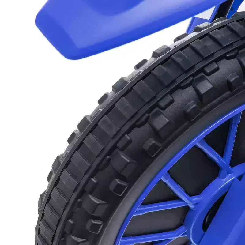 Aosom Moto cross 12V pour enfants, moto électrique tout-terrain avec batterie rechargeable, roues d'entraînement bleues