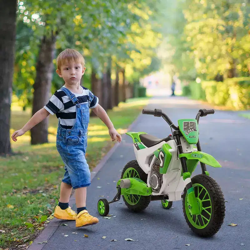 Aosom Moto cross 12V pour enfants, moto électrique tout-terrain avec batterie rechargeable, roues d'entraînement bleues