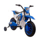 Aosom 12V Kids Motorcycle Dirt Bike Electric Battery-Powered Ride-On Toy Off-road Street Bike with Charging Battery, Training Wheels Blue
