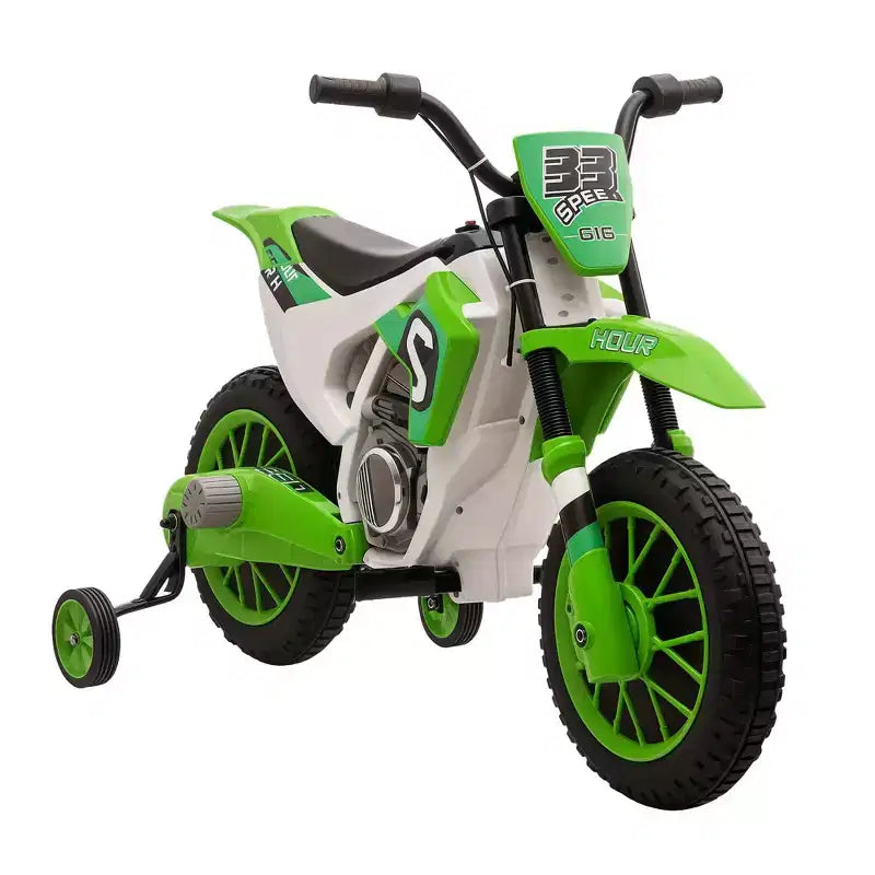 Aosom Moto cross 12V pour enfants, moto électrique tout-terrain avec batterie rechargeable, roues d'entraînement bleues