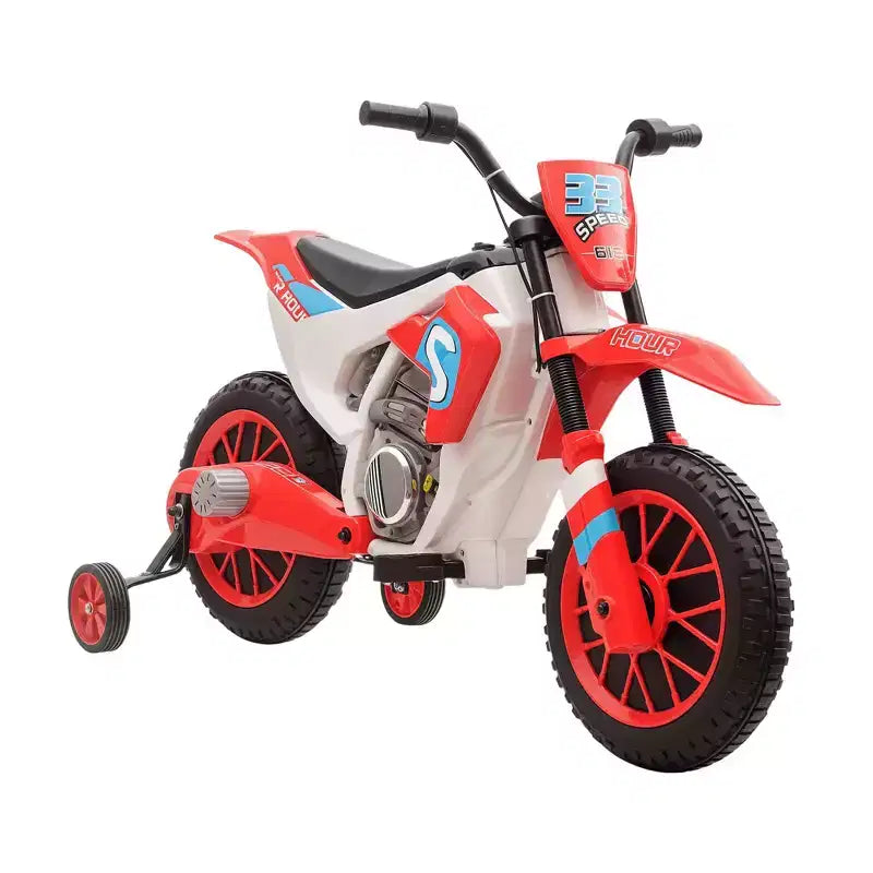 Aosom Moto cross 12V pour enfants, moto électrique tout-terrain avec batterie rechargeable, roues d'entraînement bleues