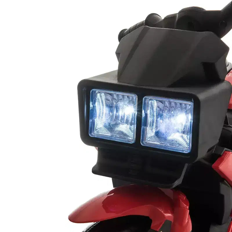 Aosom Moto électrique 6V pour enfants, moto tout-terrain à batterie, jouet à enfourcher, moto tout-terrain avec musique, klaxon, phares, pour filles et garçons, bleu