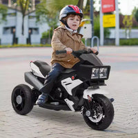 Aosom Moto électrique 6V pour enfants, moto tout-terrain à batterie, jouet à enfourcher, moto tout-terrain avec musique, klaxon, phares, pour filles et garçons, bleu
