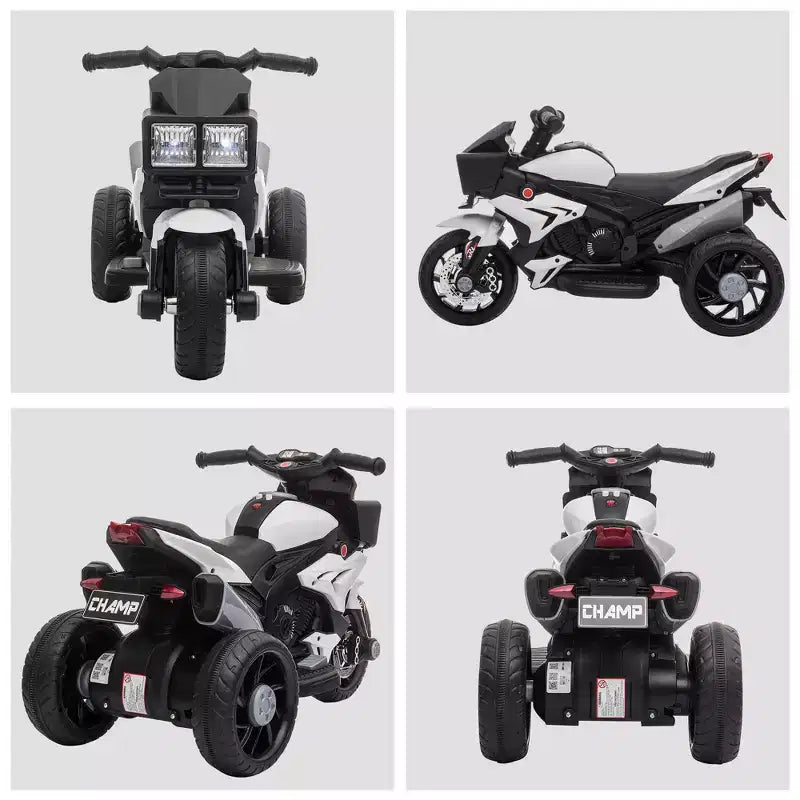 Aosom Moto électrique 6V pour enfants, moto tout-terrain à batterie, jouet à enfourcher, moto tout-terrain avec musique, klaxon, phares, pour filles et garçons, bleu