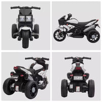 Aosom Moto électrique 6V pour enfants, moto tout-terrain à batterie, jouet à enfourcher, moto tout-terrain avec musique, klaxon, phares, pour filles et garçons, bleu