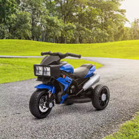 Aosom Moto électrique 6V pour enfants, moto tout-terrain à batterie, jouet à enfourcher, moto tout-terrain avec musique, klaxon, phares, pour filles et garçons, bleu