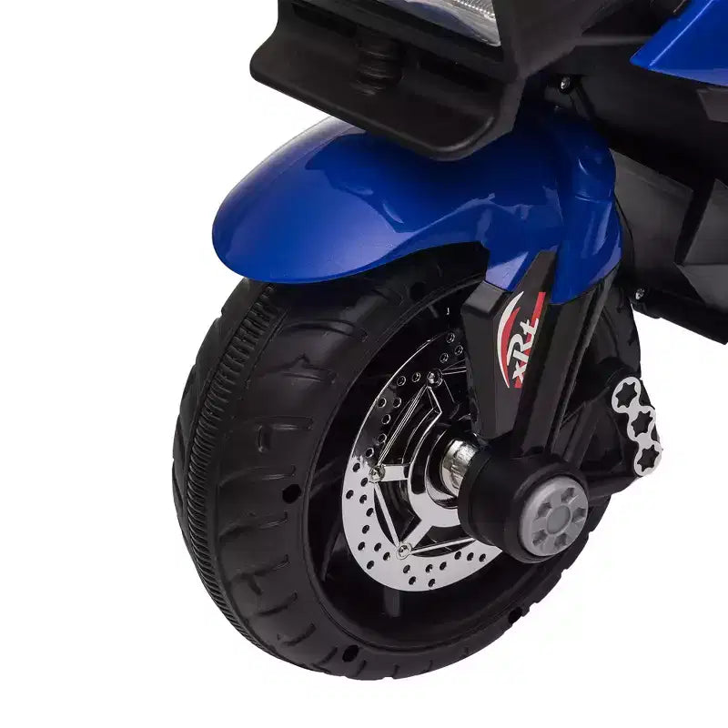 Aosom Moto électrique 6V pour enfants, moto tout-terrain à batterie, jouet à enfourcher, moto tout-terrain avec musique, klaxon, phares, pour filles et garçons, bleu
