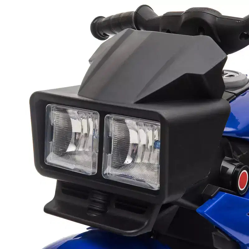 Aosom Moto électrique 6V pour enfants, moto tout-terrain à batterie, jouet à enfourcher, moto tout-terrain avec musique, klaxon, phares, pour filles et garçons, bleu