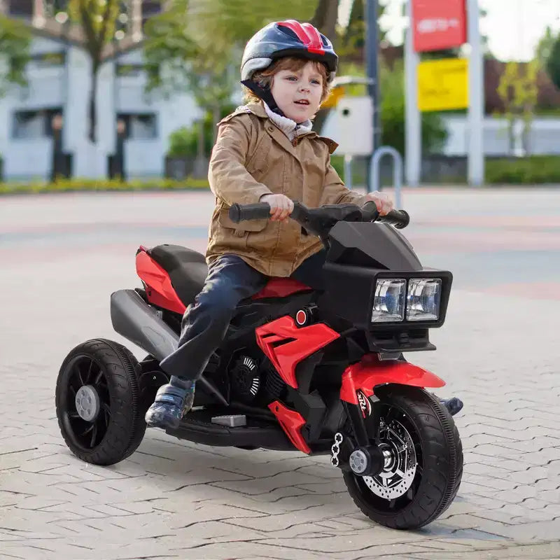 Aosom Moto électrique 6V pour enfants, moto tout-terrain à batterie, jouet à enfourcher, moto tout-terrain avec musique, klaxon, phares, pour filles et garçons, bleu