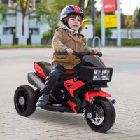 Aosom Moto électrique 6V pour enfants, moto tout-terrain à batterie, jouet à enfourcher, moto tout-terrain avec musique, klaxon, phares, pour filles et garçons, bleu