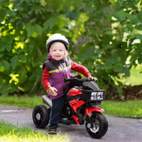 Aosom Moto électrique 6V pour enfants, moto tout-terrain à batterie, jouet à enfourcher, moto tout-terrain avec musique, klaxon, phares, pour filles et garçons, bleu