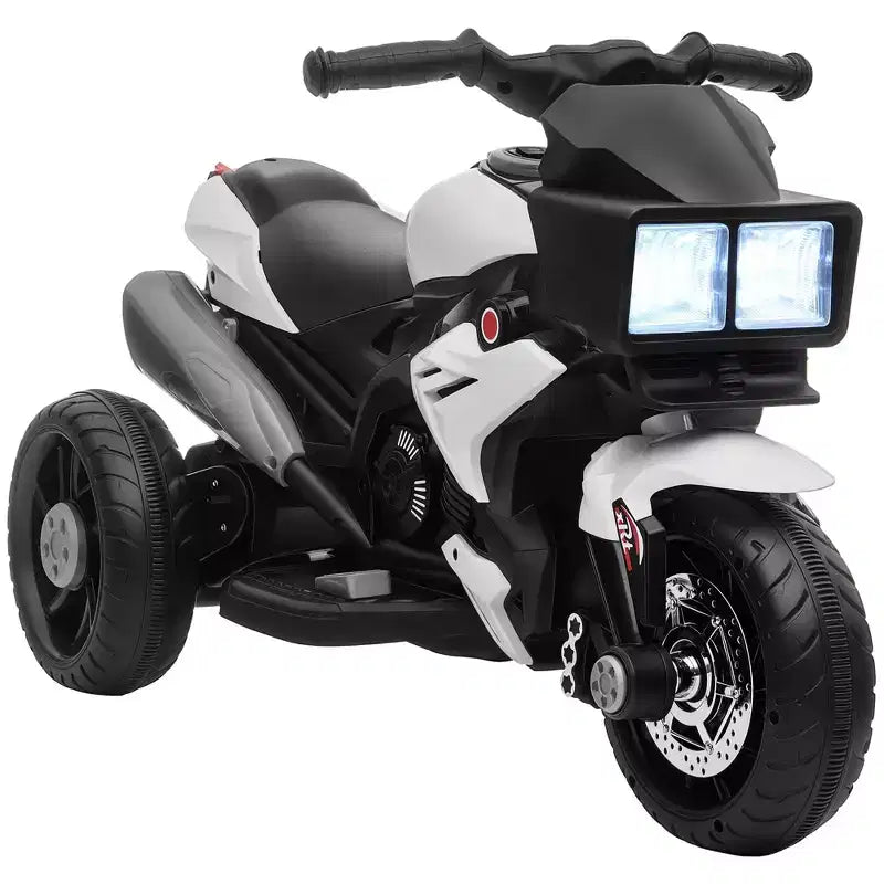 Aosom Moto électrique 6V pour enfants, moto tout-terrain à batterie, jouet à enfourcher, moto tout-terrain avec musique, klaxon, phares, pour filles et garçons, bleu