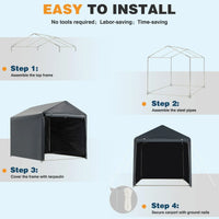 Abri de rangement extérieur et auvent carport : abri portable pour vélos, motos et rangement de jardin
