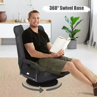 Chaise de jeu au sol pivotante à 360 degrés Costway avec dossier pliable et réglable