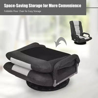 Chaise de jeu au sol pivotante à 360 degrés Costway avec dossier pliable et réglable