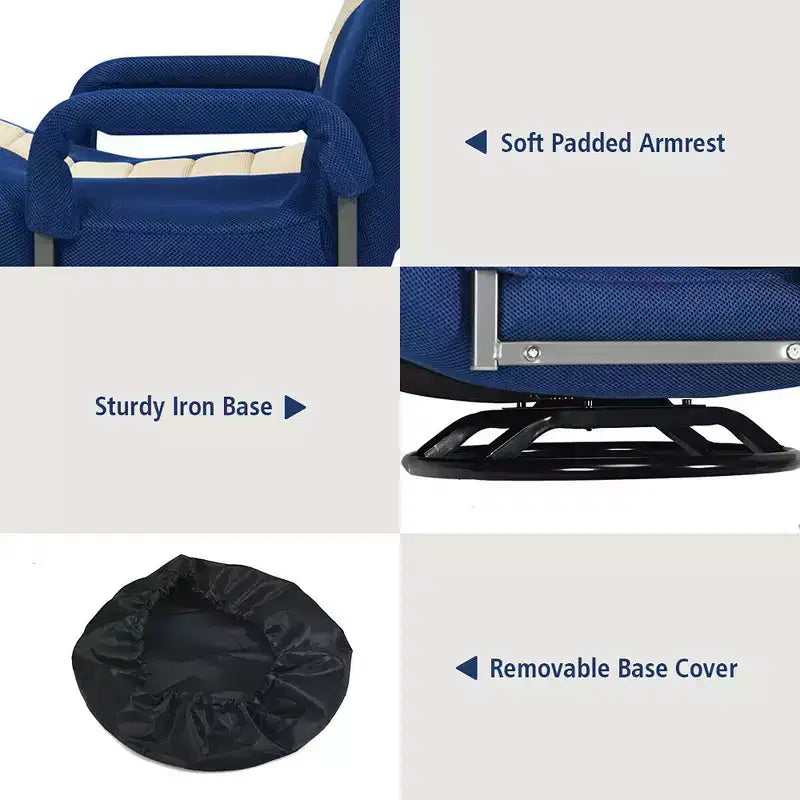 Chaise de jeu au sol pivotante à 360 degrés Costway avec dossier pliable et réglable